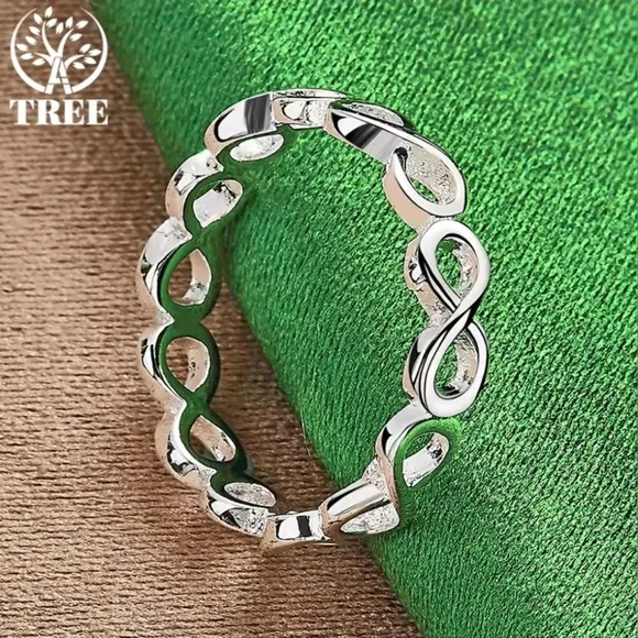 925 Sterling Silver Infinity Ring - Picture 1 of 3